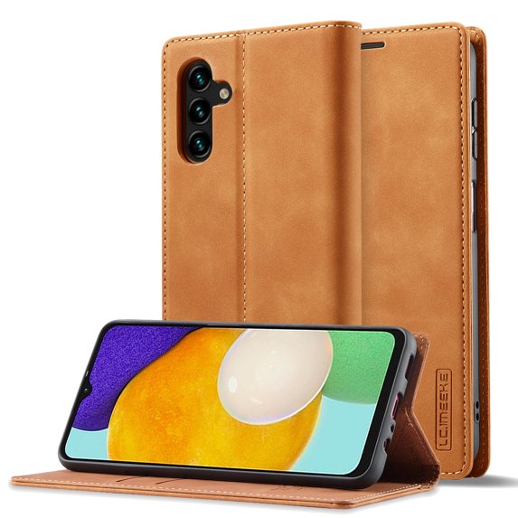 Allytech Galaxy A13 5G Case, PU Leather Slim Fit Folding Stand Shock Absorption Anti-scratch Protection Cards Holder Cash Pocket Wallet Case Cover for Samsung Galaxy A13 5G, Brown