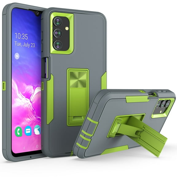 Allytech Galaxy A13 5G Case for Samsung A13 5G Cover, Hard PC + Grade TPU Shockproof Anti-Scratch Built-in Kickstand Support Magnetic Car Mount Rugged Case for Samsung Galaxy A13 5G 6.5", Gray+Green