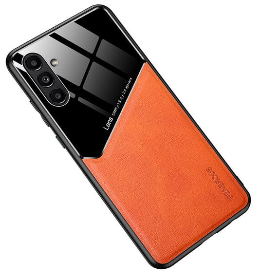 Allytech Galaxy A14 5G Case, Premium Leather Luxury Business PU Non-Slip Grip Shockproof Bumper Full Body Protective Cover Phone Cases for Samsung Galaxy A14 5G 6.6 inch - Yellow