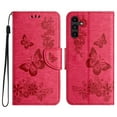 thumbnail image 1 of Allytech Galaxy A15 5G Wallet Case, PU Leather Butterfly Embossed Flip Folio Stand Protective Shockproof Cards Holder Hand Wrist Bumper Phone Case Cover for Samsung Galaxy A15 5G - Rose, 1 of 7