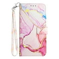 thumbnail image 1 of Allytech Galaxy A15 Wallet Case, PU Leather Kickstand Cash Credit Card Slots Holder Carrying Lanyard Wrist Strap Folio Flip Handbag Marble Pattern Cover for Samsung Galaxy A15, Pink, 1 of 5