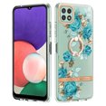 thumbnail image 1 of Allytech Galaxy A22 4G Case Cover, Soft TPU Back Cover with Ring Holder Stand Shockproof Anti-Scratch Slim Fit Bumper Phone Case for Samsung Galaxy A22 4G, Green Flower, 1 of 4