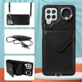 thumbnail image 1 of Allytech Galaxy A22 5G Case Wallet with Cards Holder & Detachable Shoulder Strap, Ring Holder Kickstand Vintage PU Leather Shockproof Wallet Case Cover for Samsung Galaxy A22 5G - Black, 1 of 14
