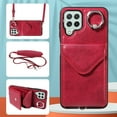 thumbnail image 1 of Allytech Galaxy A22 5G Case Wallet with Cards Holder & Detachable Shoulder Strap, Ring Holder Kickstand Vintage PU Leather Shockproof Wallet Case Cover for Samsung Galaxy A22 5G - Red, 1 of 1