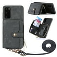 thumbnail image 1 of Allytech Galaxy A22 5G Wallet Case with Crossbody Strap, Vintage PU Leather Large Zipper Pocket Cards Slots Stand Shockproof Wallet Case Cover for Samsung Galaxy A22 5G - Black, 1 of 9