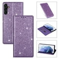 thumbnail image 1 of Allytech Galaxy A24 4G Wallet Case Bling Glitter Design, Slim PU Leather Cards Holder Flip Stand Cover for Girls Women Shockproof Wallet Case for Samsung Galaxy A24 4G - Purple, 1 of 8