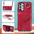 thumbnail image 1 of Allytech Galaxy A32 4G Case Wallet with Cards Holder & Detachable Shoulder Strap, Ring Holder Kickstand Vintage PU Leather Shockproof Wallet Case Cover for Samsung Galaxy A32 4G - Red, 1 of 14