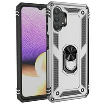 Allytech Galaxy A32 5G Case 6.5-inch, Rugged Military Grade Protection Back Cover with Ring Rotating Kickstand Holder Compatible with Car Mount Shockproof Case for Samsung Galaxy A32 5G - Silver
