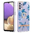 thumbnail image 1 of Allytech Galaxy A32 5G Case Cover, Soft TPU Back Cover with Ring Holder Stand Shockproof Anti-Scratch Slim Fit Bumper Phone Case for Samsung Galaxy A32 5G, Blue Flower, 1 of 4