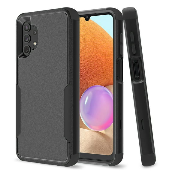 Allytech Galaxy A32 5G Phone Case, Hybrid TPU PC Military Grade Shockproof Protection Slim Scratch Resistant Bumper Defender Case Cover for Samsung Galaxy A32 5G 6.5-Inch - Black