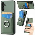thumbnail image 1 of Allytech Galaxy A32 5G Wallet Case with Ring Holder Stand, Slim Fit Fashion Back Case with Cards Holder Lightweight Bumper Anti-Scratch Phone Case for Samsung Galaxy A32 5G - Green, 1 of 1