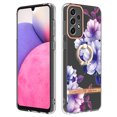 thumbnail image 1 of Allytech Galaxy A33 5G Case Cover, Soft TPU Back Cover with Ring Holder Stand Shockproof Anti-Scratch Slim Fit Bumper Phone Case for Samsung Galaxy A33 5G, Purple Flower, 1 of 4