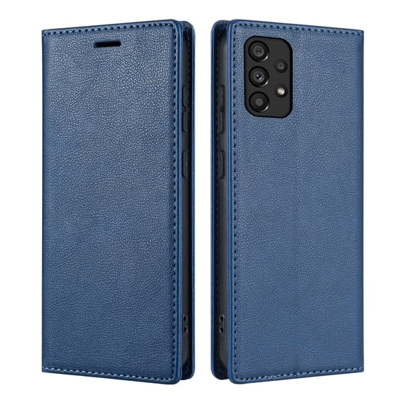 Allytech Galaxy A33 5G Wallet Case, RFID Blocking PU Leather Flip Cover Stand Business Retro Shockproof Protective Phone Case for Samsung Galaxy A33 5G - Blue