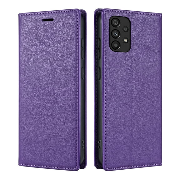 Allytech Galaxy A33 5G Wallet Case, RFID Blocking PU Leather Flip Cover Stand Business Retro Shockproof Protective Phone Case for Samsung Galaxy A33 5G - Purple