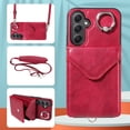 thumbnail image 1 of Allytech Galaxy A34 5G Case Wallet with Cards Holder & Detachable Shoulder Strap, Ring Holder Kickstand Vintage PU Leather Shockproof Wallet Case Cover for Samsung Galaxy A34 5G - Red, 1 of 14
