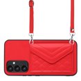 thumbnail image 1 of Allytech Galaxy A34 5G Wallet Case with Shoulder Strap, Luxury PU Leather RFID Blocking Protectve Anti-Scratch Bumper Cards Slots Magnetic Closure Phone Case Cover for Samsung Galaxy A34 5G, Red, 1 of 9