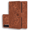 thumbnail image 1 of Allytech Galaxy A50 Wallet Case, Slim Fit Lightweight Shockproof PU Leather Mandala Embossed Folio Kickstand Bumper Protective Cards Holder Wallet Cases Covers for Samsung Galaxy A50, Brown, 1 of 13