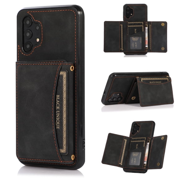 Allytech Galaxy A51 5G Case, Galaxy A51 5G Wallet Cover with Card Slots, Flip Folio Book Kickstand Cover for Business Women Men PU Leather Scratch Resistant Case for Samsung A51 5G, Black