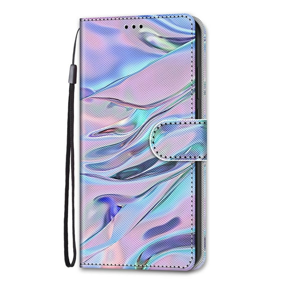 Allytech Galaxy A51 5G Wallet Case with Hand Wrist, Flip Cover Stylished Pattern Cover with Cards Slots Kickstand Shockproof Slim Phone Case for Samsung Galaxy A51 5G, Flsorescence