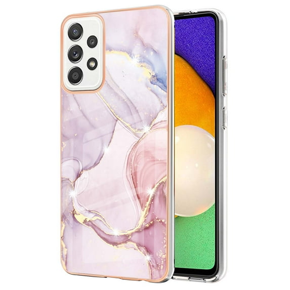 Allytech Galaxy A52 5G Case, Galaxy A52 Case, Pretty Marble TPU Slim Back Shell Anti-scratch Shock-absorbing Lightweight Protective Case Cover for Samsung Galaxy A52 5G/ 4G, Pink