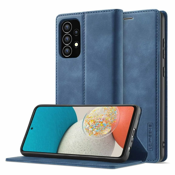 Allytech Galaxy A53 5G Case, PU Leather Slim Fit Folding Stand Shock Absorption Anti-scratch Protection Cards Holder Cash Pocket Wallet Case Cover for Samsung Galaxy A53 5G, Blue