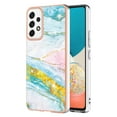thumbnail image 1 of Allytech Galaxy A53 5G Case, Pretty Marble Design Heavy Duty Shockproof Hybrid Hard PC Soft TPU Bumper Three Layer Drop Protection Anti-Fall Cover Case for Samsung Galaxy A53 5G - Green Pink, 1 of 5