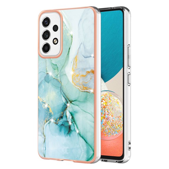 Allytech Galaxy A53 5G Case, Pretty Marble Design Heavy Duty Shockproof Hybrid Hard PC Soft TPU Bumper Three Layer Drop Protection Anti-Fall Cover Case for Samsung Galaxy A53 5G - Green