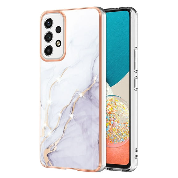 Allytech Galaxy A53 5G Case, Pretty Marble Design Heavy Duty Shockproof Hybrid Hard PC Soft TPU Bumper Three Layer Drop Protection Anti-Fall Cover Case for Samsung Galaxy A53 5G - White