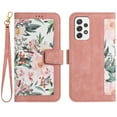 thumbnail image 1 of Allytech Galaxy A53 5G Wallet Case Cover, Flower Pattern PU Leather Shoulder Strap Hand Wrist Flip Cover for Girls Women Stand Protective Wallet Case for Samsung Galaxy A53 5G - Pink, 1 of 14