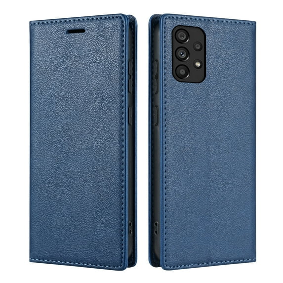 Allytech Galaxy A53 5G Wallet Case, RFID Blocking PU Leather Flip Cover Stand Business Retro Shockproof Protective Phone Case for Samsung Galaxy A53 5G - Blue
