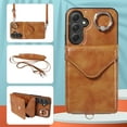 thumbnail image 1 of Allytech Galaxy A54 5G Case Wallet with Cards Holder & Detachable Shoulder Strap, Ring Holder Kickstand Vintage PU Leather Shockproof Wallet Case Cover for Samsung Galaxy A54 5G - Brown, 1 of 14