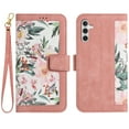 thumbnail image 1 of Allytech Galaxy A54 5G Wallet Case Cover, Flower Pattern PU Leather Shoulder Strap Hand Wrist Flip Cover for Girls Women Stand Protective Wallet Case for Samsung Galaxy A54 5G - Pink, 1 of 14