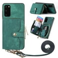 thumbnail image 1 of Allytech Galaxy A54 5G Wallet Case with Crossbody Strap, Vintage PU Leather Large Zipper Pocket Cards Slots Stand Shockproof Wallet Case Cover for Samsung Galaxy A54 5G - Green, 1 of 9