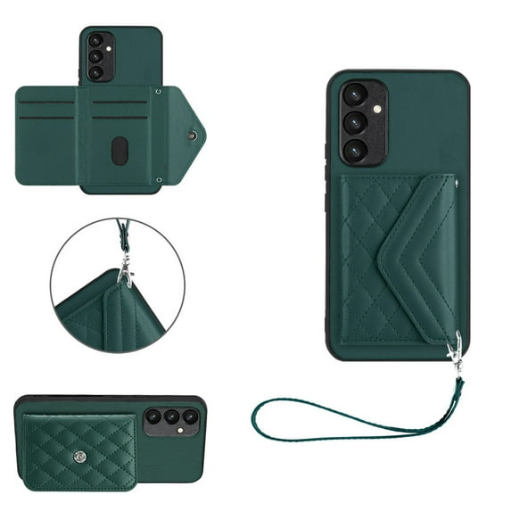Allytech Galaxy A54 5G Wallet Case with Hand Wrist, Luxury PU Leather Shockproof RFID Blocking Cards Slots Stand Magnetic Closure Phone Case Cover for Samsung Galaxy A54 5G, Green