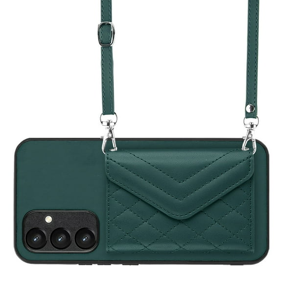 Allytech Galaxy A54 5G Wallet Case with Shoulder Strap, Luxury PU Leather RFID Blocking Protectve Anti-Scratch Bumper Cards Slots Magnetic Closure Phone Case Cover for Samsung Galaxy A54 5G, Green