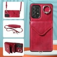 thumbnail image 1 of Allytech Galaxy A73 5G Case Wallet with Cards Holder & Detachable Shoulder Strap, Ring Holder Kickstand Vintage PU Leather Shockproof Wallet Case Cover for Samsung Galaxy A73 5G - Red, 1 of 14