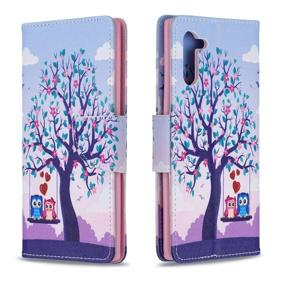 Allytech Galaxy Note 10 Case Wallet, PU Leather Slim Lightweight Stand Feature Cards Holder Folio Style Anti Slip Wallet Case Cover for Samsung Galaxy Note 10 2019 Released,Tree