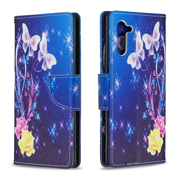 Allytech Galaxy Note 10 Case Wallet, PU Leather Slim Lightweight Stand Feature Cards Holder Folio Style Anti Slip Wallet Case Cover for Samsung Galaxy Note 10 2019 Released,Butterfly