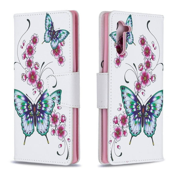 Allytech Galaxy Note 10 Case Wallet, PU Leather Slim Lightweight Stand Feature Cards Holder Folio Style Anti Slip Wallet Case Cover for Samsung Galaxy Note 10 2019 Released,Butterfly