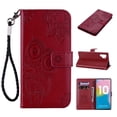 thumbnail image 1 of Allytech Galaxy Note 10 Plus Case, Note10+ 5G Case, Premium PU Leather Owl Mandala Embossed Strap Folio Stand Shockproof Cards Holder Wallet Cases Covers for Samsung Galaxy Note 10 Plus, Winered, 1 of 7