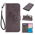 thumbnail image 1 of Allytech Galaxy Note 10 Plus Case, Note10+ 5G Case, Premium PU Leather Owl Mandala Embossed Strap Folio Stand Shockproof Cards Holder Wallet Cases Covers for Samsung Galaxy Note 10 Plus, Gray, 1 of 7