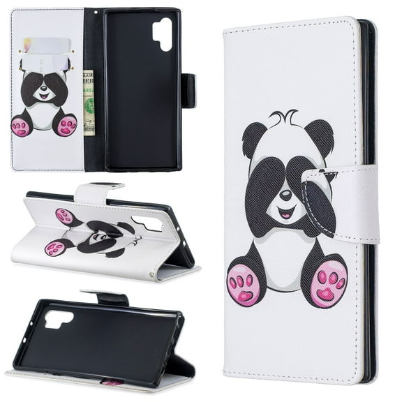 Allytech Galaxy Note 10 Pro Case, Allytech PU Leather Cute Pattern Design Girls Women Folio Stand Shockproof Full Protective Wallet Cases Covers for Samsung Galaxy Note 10 Pro, Panda