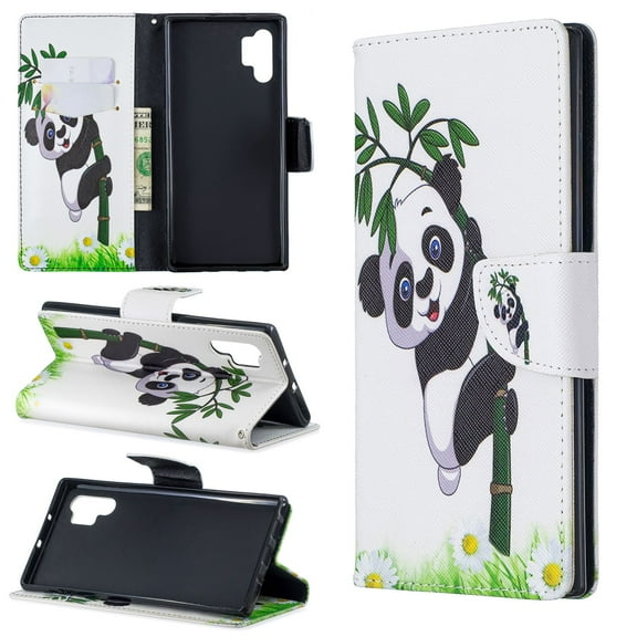 Allytech Galaxy Note 10 Pro Case, Allytech PU Leather Cute Pattern Design Girls Women Folio Stand Shockproof Full Protective Wallet Cases Covers for Samsung Galaxy Note 10 Pro, Panda