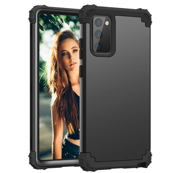 Allytech Galaxy Note 20 Case, 3 Layer Heavy Duty Shockproof Case Hard PC Cover+Silicone Rubber Hybrid Sturdy Armor Full-Body Protective Case Cover for Galaxy Note 20, Black