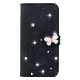 thumbnail image 1 of Allytech Galaxy Note 20 Case(6.7"), PU Leather Magnetic Bling Diamonds Embossed Butterfly Case with Card Slots Flip Stand Hand Strap Cover SmartPhone Case for Samsung Galaxy Note 20 5G 6.7" 2020,Black, 1 of 5
