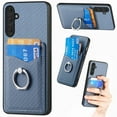 thumbnail image 1 of Allytech for Galaxy Note 20 Case with Cards Holder, Rotating Ring Stand Slim Fit Wallet Back Cover Bumper Shockproof Phone Case for Samsung Galaxy Note 20 - Blue, 1 of 13