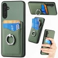 thumbnail image 1 of Allytech for Galaxy Note 20 Case with Cards Holder, Rotating Ring Stand Slim Fit Wallet Back Cover Bumper Shockproof Phone Case for Samsung Galaxy Note 20 - Green, 1 of 1