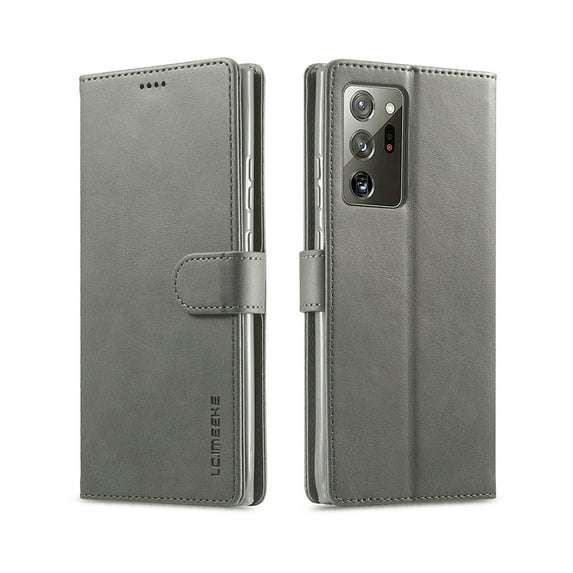 Allytech Galaxy Note 20 Case, PU Leather Folio Flip Folding Stand Mangetic Closure Shockproof Credit Cards Slots Full Protection Wallet Case Cover for Samsung Galaxy Note 20, Gray