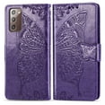 thumbnail image 1 of Allytech Galaxy Note 20 Case, Shockproof PU Leather Retro 3D Big Butterfly Embossed Wallet Flip Case Magnetic Stand with Card Slot Folio Cover for Samsung Galaxy Note 20, Purple, 1 of 10