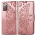 thumbnail image 1 of Allytech Galaxy Note 20 Case, Shockproof PU Leather Retro 3D Big Butterfly Embossed Wallet Flip Case Magnetic Stand with Card Slot Folio Cover for Samsung Galaxy Note 20, Rosegold, 1 of 1